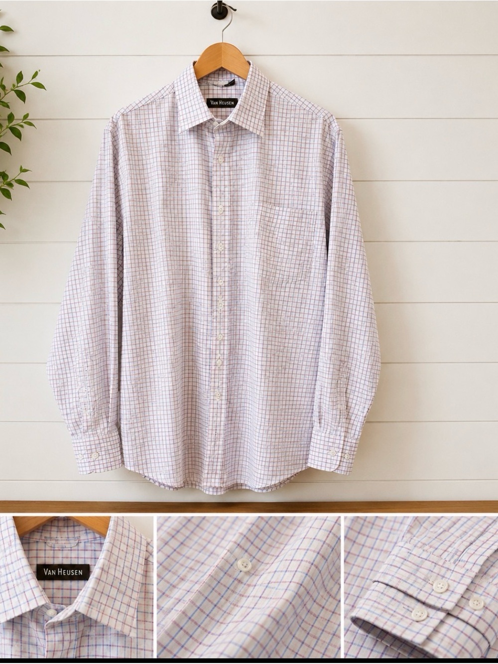 Van Heusen Light Blue Grid Dress Shirt
